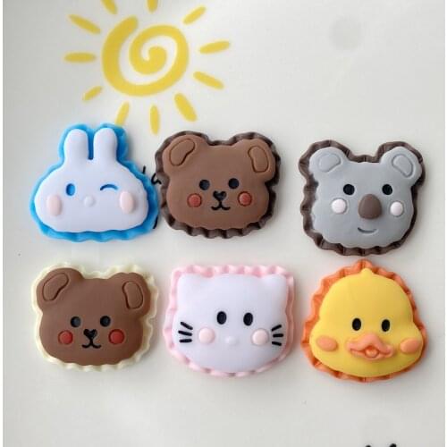 20Pcs/lot Kawaii Cartoon Animal Flat back Resin Cabochons Embellishments Decoration Craft DIY Scrapbooking Hair Bows Accessories