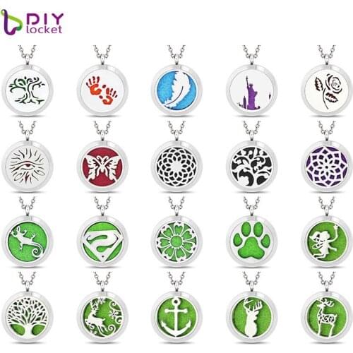30mm Stainless Steel Aromatherapy Diffuser Necklaces Mix Style Wholesale Diffuser Pendants AA241-266-L60