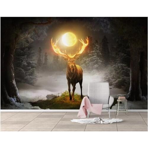 Custom photo 3d wallpaper European fantasy forest elk ball living room home decor 3d wall murals wallpaper for walls 3 d