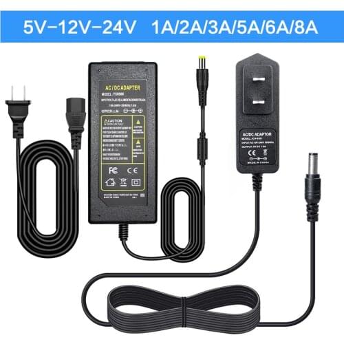 AC DC 5V 12V 24V Power Supply Adapter 1A 2A 3A 5A 6A 8A 10A 5 12 24 V Volt Power Supply 5V 12V 24V Transformers For Led Strip