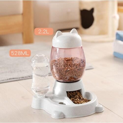 Cat Dog Automatic Feeder Food Dispenser Pet Water Drinking Bowl 2.2L Feeding Container For Cat Dogs Auito Drinking Feeder Device