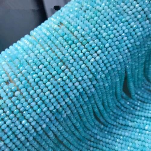 Loose beads Amazonite roundel faceted green 3*2mm 14" for DIY jewelry making FPPJ wholesale beads nature gem stone