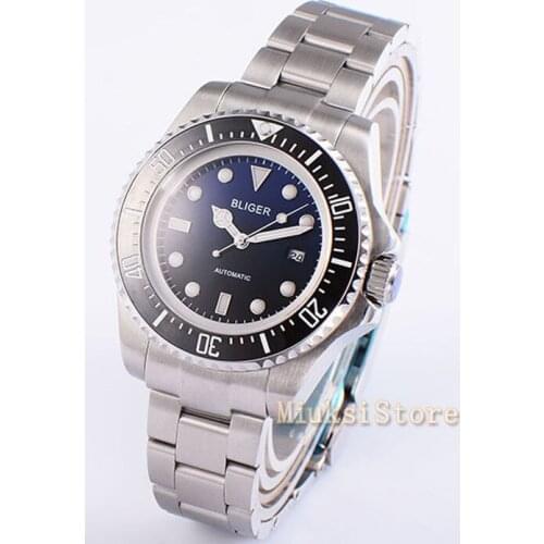 43mm Sapphire Crystal pour acier inoxydable Poignet Analogique montres Hommes Marque Horloge Waterproof blue man watch