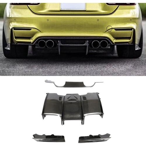 For BMW F80 F82 M3 M4 2014 - UP 5 Pcs / lot Carbon Fiber Rear Lip Bumper PSM Style Diffuser Auto Tuning Spoiler Car Tuning Parts