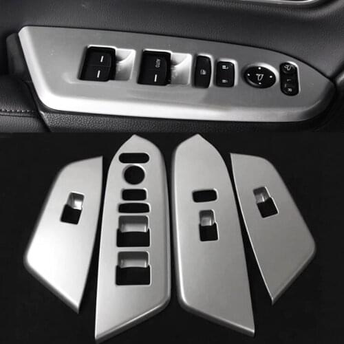Car styling Matte Chrome interior window switch TrimMolding Cover 4PCS/set for Honda CRV 2017-2018 W/O
