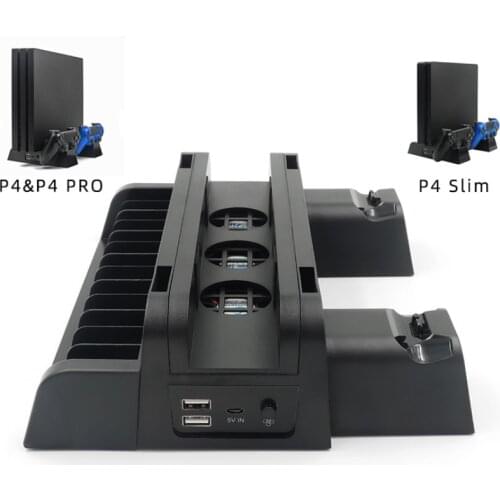 PS4 Dock Station Slim Pro Charger For Sony Playstation 4/Slim/Pro Controller Cooling Fans Base Storage Bracket Game Accessories