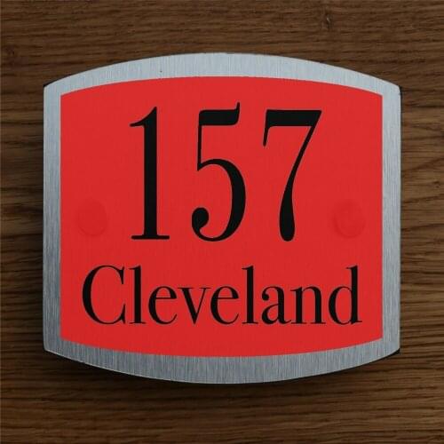 House Aluminium Composite Sign Plaques Door Number Sign Personalised Plate 20x14cm