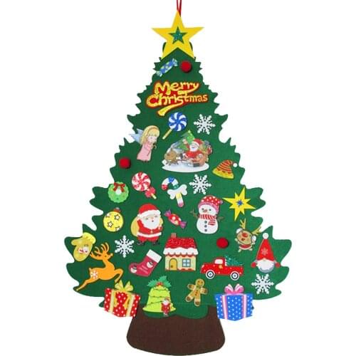 DIY Felt Christmas Tree Merry Christmas Decorations For Home Navidad 2021 New Year Gift For Kids Xmas Ornaments For Home Fitting