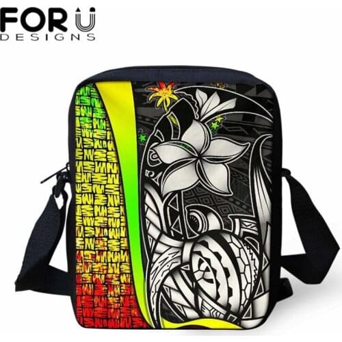 FORUDESIGNS Chuuk Polynesian Plumeria Tropical Flower Print Mini Crossbody Bags Lady Travel Canvas Bag Girls Casual Shoulde Bags