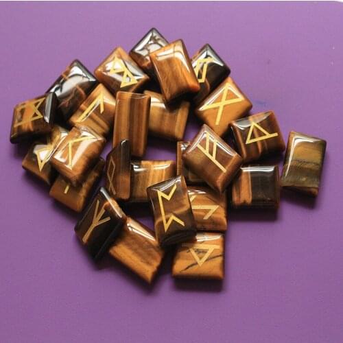 Viking letter Divination stone norse letter Tiger eye stone