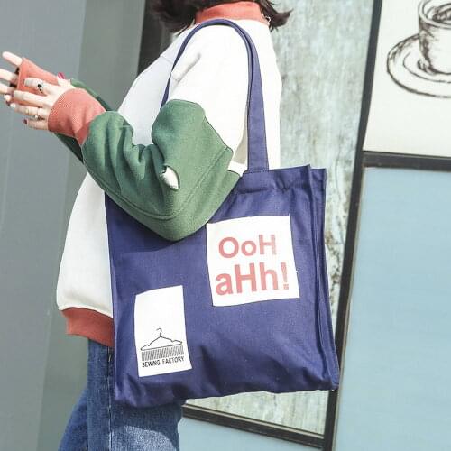 KANDRA 2020 Trendy Women Canvas Tote Bag Large Capacity Shopping Bag Casual Hasp Ladies One Shoulder Bags Tote Female Handbag