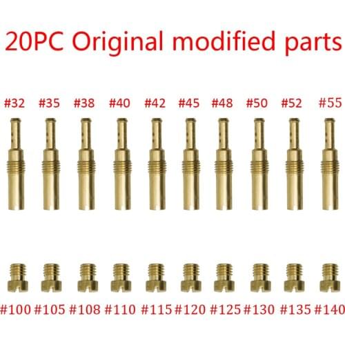 20pcs Carburetor Main Jet Kit with Slow/Pilot Jet Set Replacement Fir For PWK Keihin OKO CVK Motorcycle Carburetor