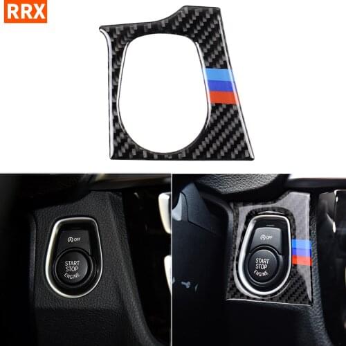 For BMW 3 3GT series F30 F34 2013-2018 Carbon Fiber keyhole Key Ring Engine start circle ignition panel Sticker Car Accessories