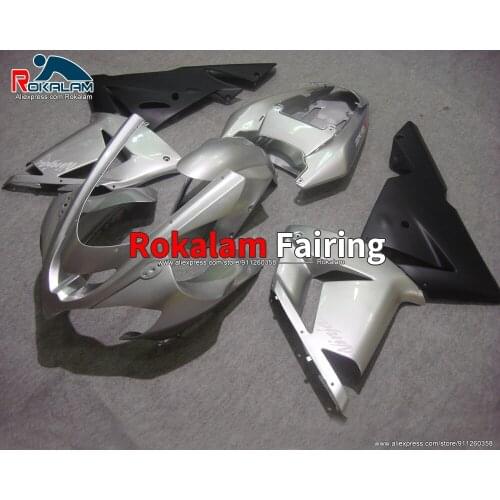 Motorbike Body Kit For Kawasaki ZX10R 2004 2005 ZX-10R 04 05 Ninja Silver Black Motorcycle Fairings (Injection Molding)