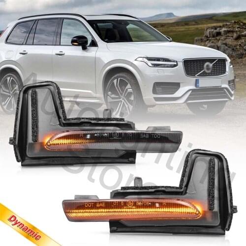 2pc Amber Turn Signal Sequential Indicators Lamp Dynamic LED Side Mirror Light For Volvo XC90 II MK2 XC 60 V90 V90C S90 T5 T6 T8