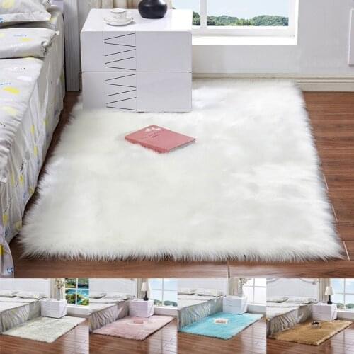 Faux Wool Sofa Carpet Mat Whole Wool Cushion Living Room Bedroom Long Plush Blanket Baby Nursery Childrens Room Rug SDF
