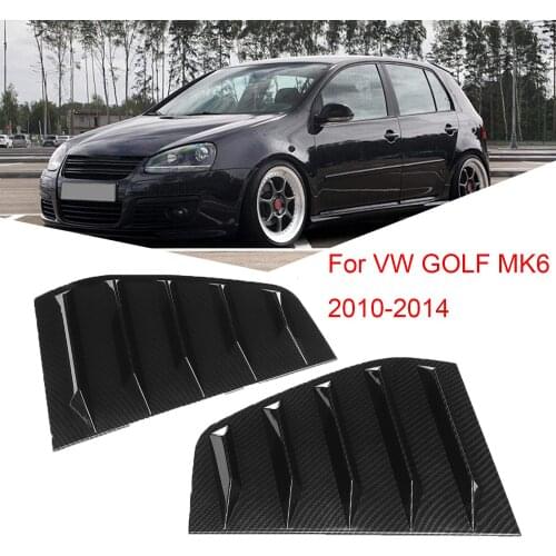 Pair Car Rear Window Louver Shutter Cover Trim Side Vent Trim For VW Golf MK6 2010-2014 GTI / R MODELS Black / Carbon Look