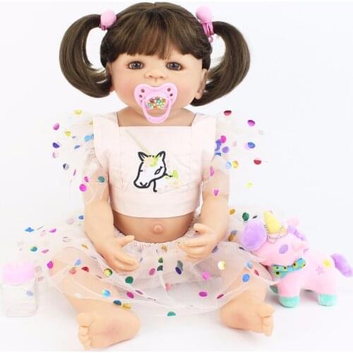 55cm Full Silicone Body Reborn Baby Doll Like Real Vinyl Newborn Princess Toddler Girl Boneca Bathe Play House Toy