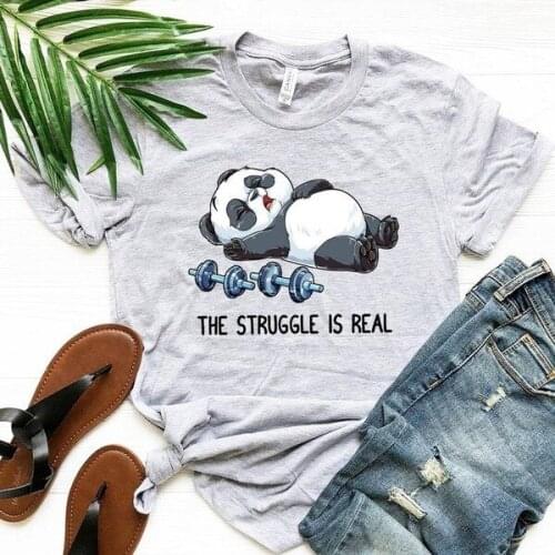 Summer T Shirts Women Streetwear Panda Printed Graphic Tees Women Tops Funny Vintage Casual T-shirts Plus Size Women T Shirt