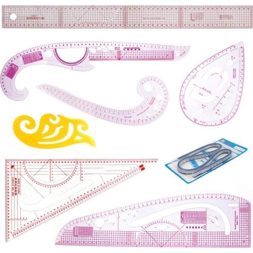 Multifunctional Patchwork Ruler Clothing Proofing Ruler Seam Quilt Sewing Cuff Grading Curve Cutting DIY Sample Plate Ruler