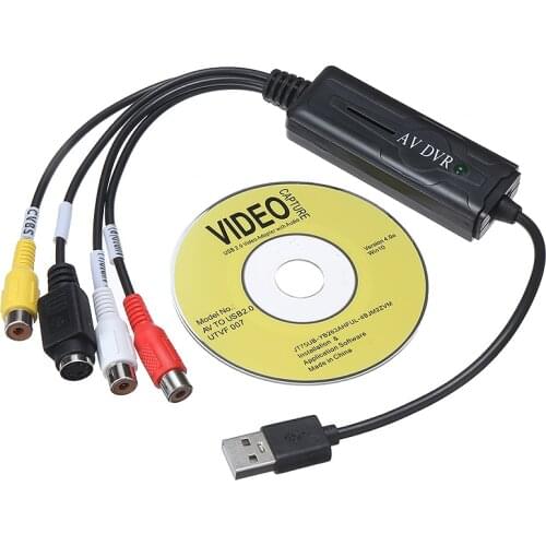 New Arrival USB 2.0 Video Capture Card VHS to DVD VCR Cables Converter Audio Video Adapter For PC Laptop