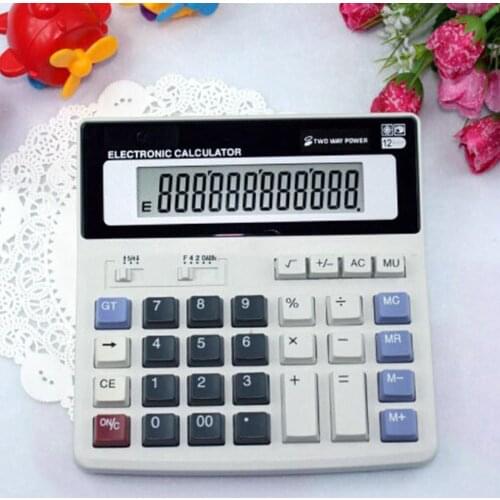 Big Buttons Office Calculator Large Computer Keys Muti-function Computer Battery Calculator 12-digit Display