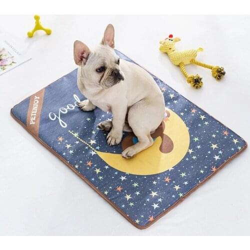Pet Summer Cartoon Cooling Mat Breathable Waterproof Cushion Sleeping Skin-friendly Mat Small Medium Large Dog Beds Mat Supplies