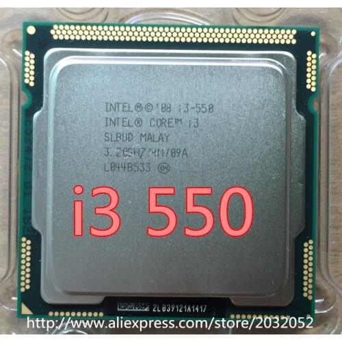 Original Intel Core i3 550 Processor (3.2GHz /4MB Cache/ LGA1156) Desktop I3-550 CPU (working 100% Free Shipping)