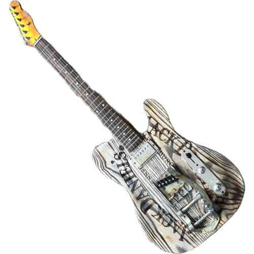 OEM. Exclusive Manufacturing. Retro Natural Wood Color Electric Guitar, Burnt Guitar. Free Delivery