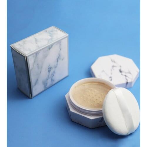 10 Colors Marble Package Setting Makeup Loose Powder With Puff Private Label Cosmetic Oil-control Matte Concealer Powder No Logo