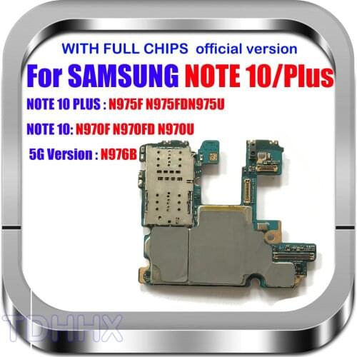 NOTE 10 Plus N975F N975U N975FD 256GB Android Logic Board Unlocked Motherboard For Samsung Galaxy Note 10 N970F N970FD N970U