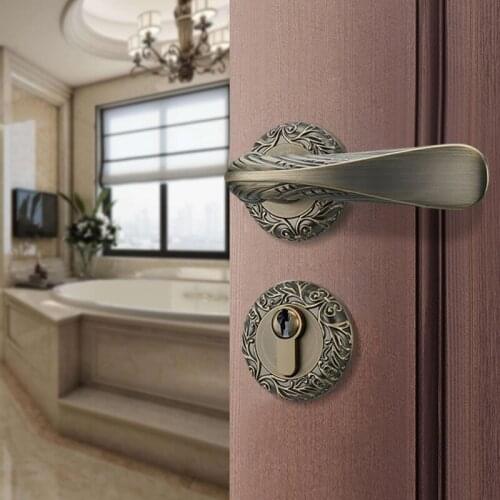 Modern Home Silent Anti-theft Door Locks Zinc Alloy Interior Door Handle Lock Hotel Furniture Hardware Supplies Mute Lockset