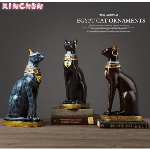 Egyptian Cat Resin Craft Vintage Home Decor Modern Vintage Baster Goddess God Pharaoh Figurine Statue for Table Ornaments Gift