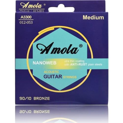 Amola 012-053 A3300 Acoustic Guitar Strings 90/10 Bronze Strings Guitar Accessories Parts