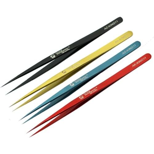 MECHANIC Sharp Point Ultra Fine Tweezers High Tenacity Durable Tweezers for SMD PCB BGA Motherboard Micro Repair Forceps Tools