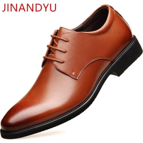 Big Size 47 Genuine Leather Men Dress Shoes Casual Business Office Formal Shoes Lace Up Pointed Toe Wedding Party Male Shoes