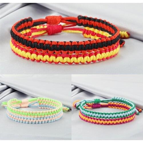 High Quality 2pcs Charms Bracelets&BanglesTibetan Buddhist Handmade Knots Rope Couple Bracelet Best Friend Jewelry for Women Men
