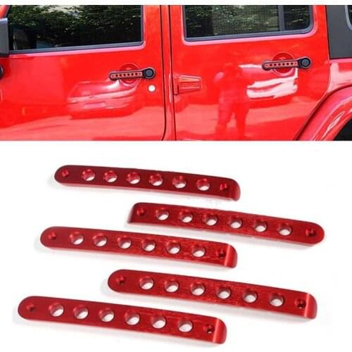 Wotefusi 4 Doors Red Exterior Door Handles Straps Plates Decoration For Jeep Wrangler 07-16 08 09 11 13 14 15 [QPA283]
