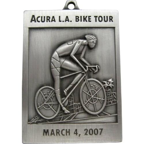 Custom bike Event antiqud silver Medallion cheap custom metal old silver 3D medals