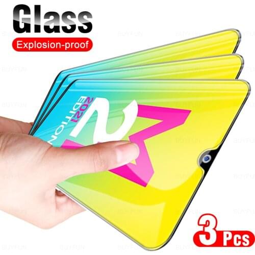 3Pcs HD Full Cover Protective Glass For Samsung Glaxy M21 2021 Phone Screen Protector Glasses Film For Sansung Sumsung M 21 6.4"