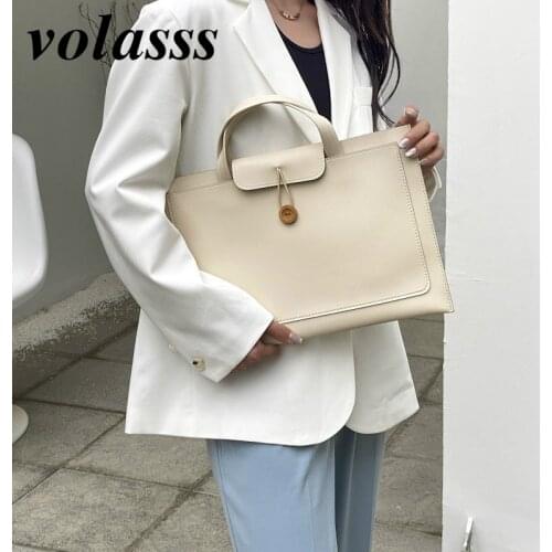 Volasss Women Briefcases Leather Handbags For 14" Laptop Woman Business Tote Bag NEW Womens Waterproof Portable Computer Bags