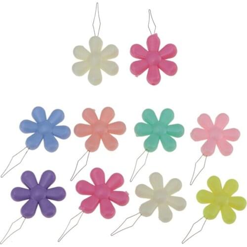 10pcs Flower Head Wire Loop Needle Threaders Elderly Easy Sewing Needle Device Threader Thread Guide Tool Sewing Needlework