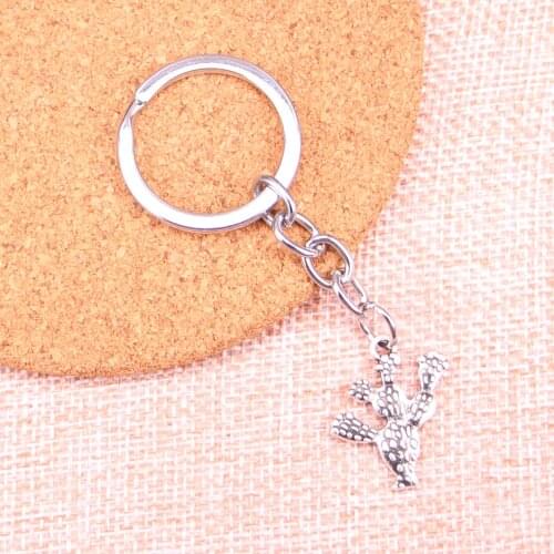 20pcs 23*20mm cactus desert Pendants DIY Men Car Key Chain Ring Holder Keyring Souvenir Jewelry Gift