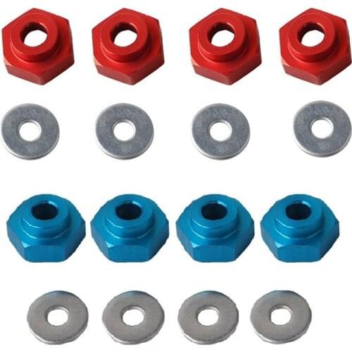 4pcs Wheel Rim Hex 12mm Turn 17mm Aluminum alloy Adapter HSP 1/10 RC Car Buggy Monster Bigfoot Truck Can Use 1/8 Tires