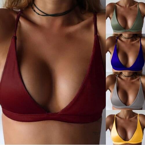 5 Colors Sexy Women Bandage Bikini Top Push-up Padded Bra Bralette 2020 hot New Swimsuit Swimwear Army Green Black White Pink