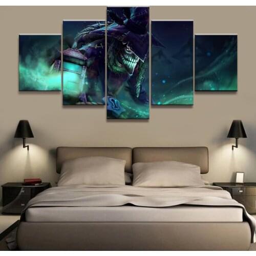 5 Piece HD Picture DOTA 2 Game Poster Wall Sticker Game Paintings Artwork Canvas Art for Home Decor Wall Art