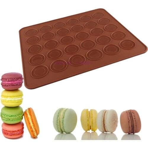 50pcs Silicone DIY Mold 30-Cavity Baking Mat Hot NEW Silicone Macaron Macaroon Pastry Oven Baking Mould Sheet Mat Baking Tools