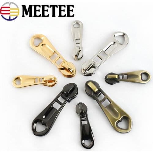 50pcs Meetee Heart Zipper Sliders for 3# Nylon Zippers Clothing Wallet Pocket Zip Head Bag Zips Repair Kits DIY Accessories