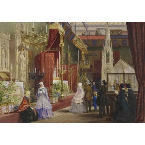 Free shipping classic court figure palace visit scenery oil painting canvas prints on canvas home wall art decoration picture