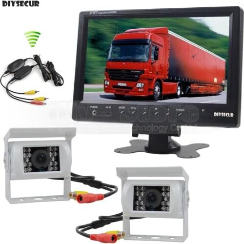 DIYSECUR Wireless 12VDC 9inch Rear View Monitor Car Monitor + Rear View Waterproof CCD Car Camera for Bus Horse Trailer Motorhom